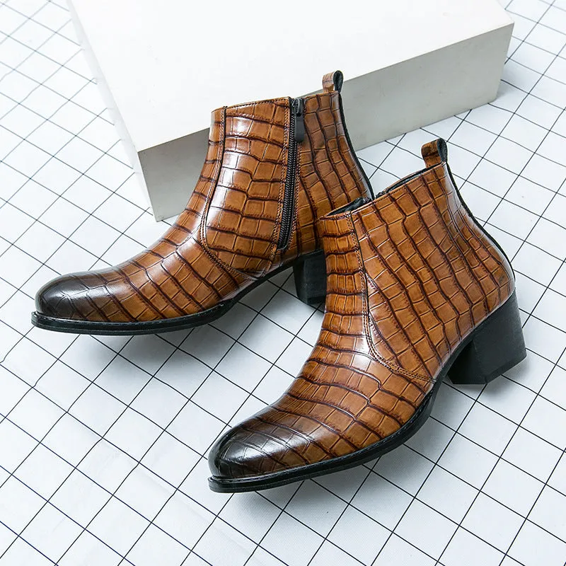 🥾 Trendy British Casual Leather Boots – Side Zip Microfiber Ankle Shoes