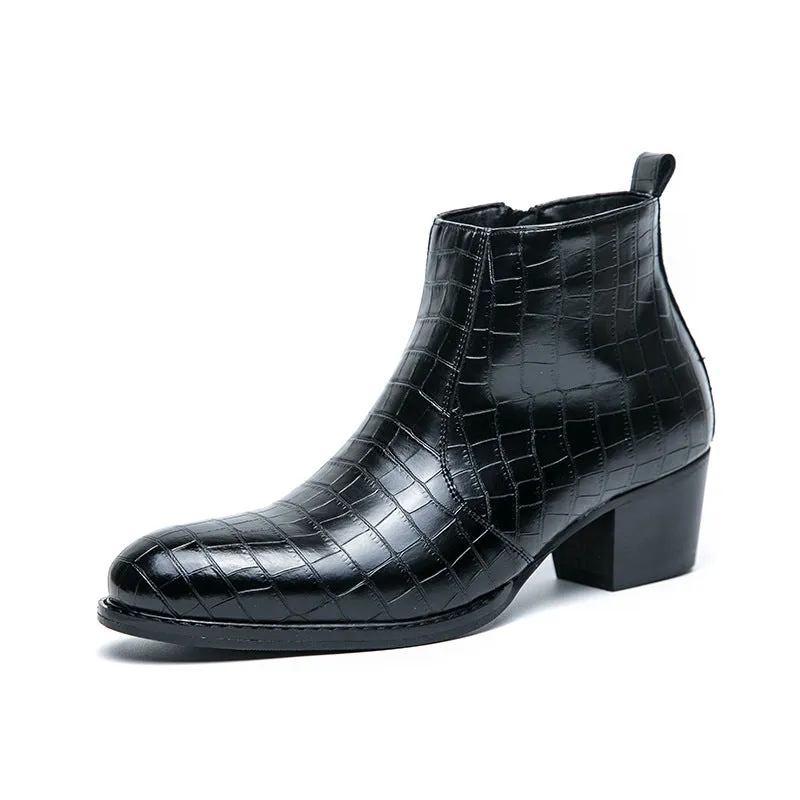 🥾 Trendy British Casual Leather Boots – Side Zip Microfiber Ankle Shoes