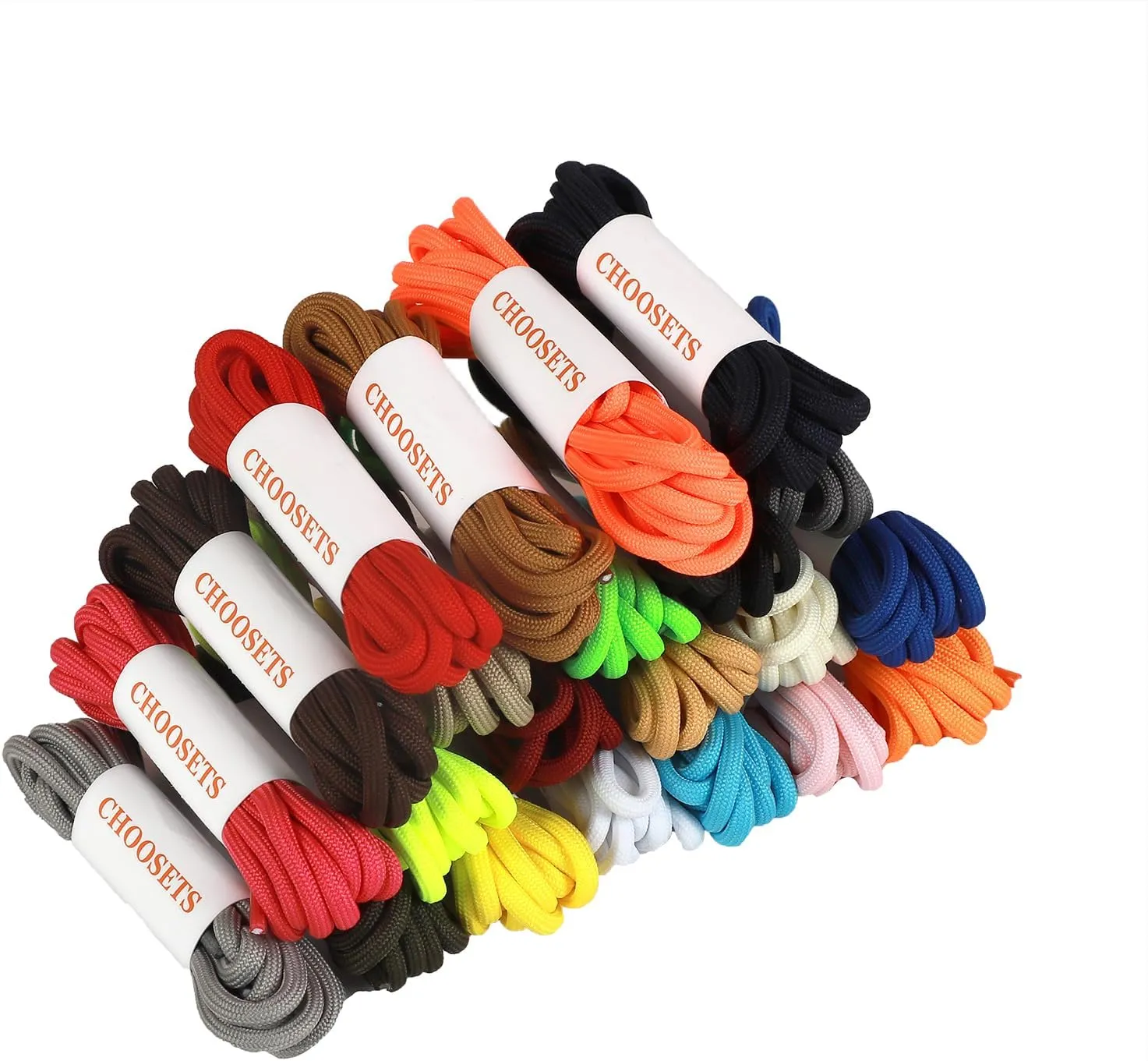 2 Pairs Round Boot Shoe Laces  Heavy-Duty Laces for Boots, Hiking Shoes & Sneakers, Durable for Work & Outdoors