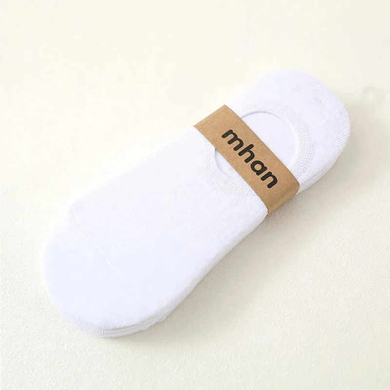 5 Pairs Fashion Men's Boat Socks - Non-slip Cotton