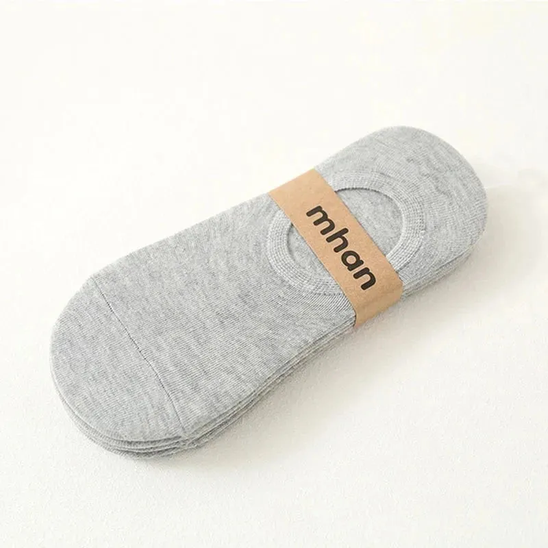 5 Pairs Fashion Men's Boat Socks - Non-slip Cotton