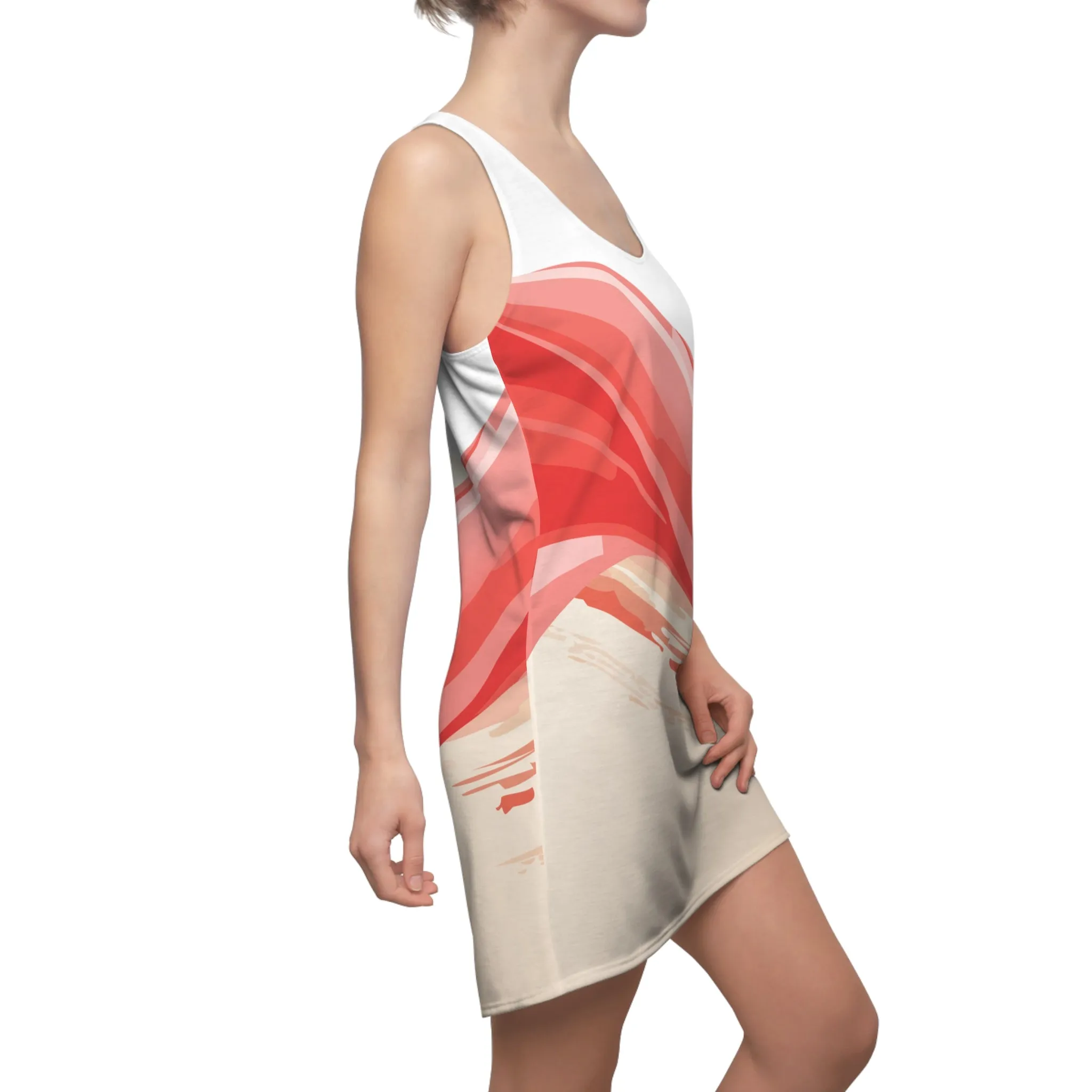 Abstract Floral Women's Racerback Dress - Perfect for Summer Days