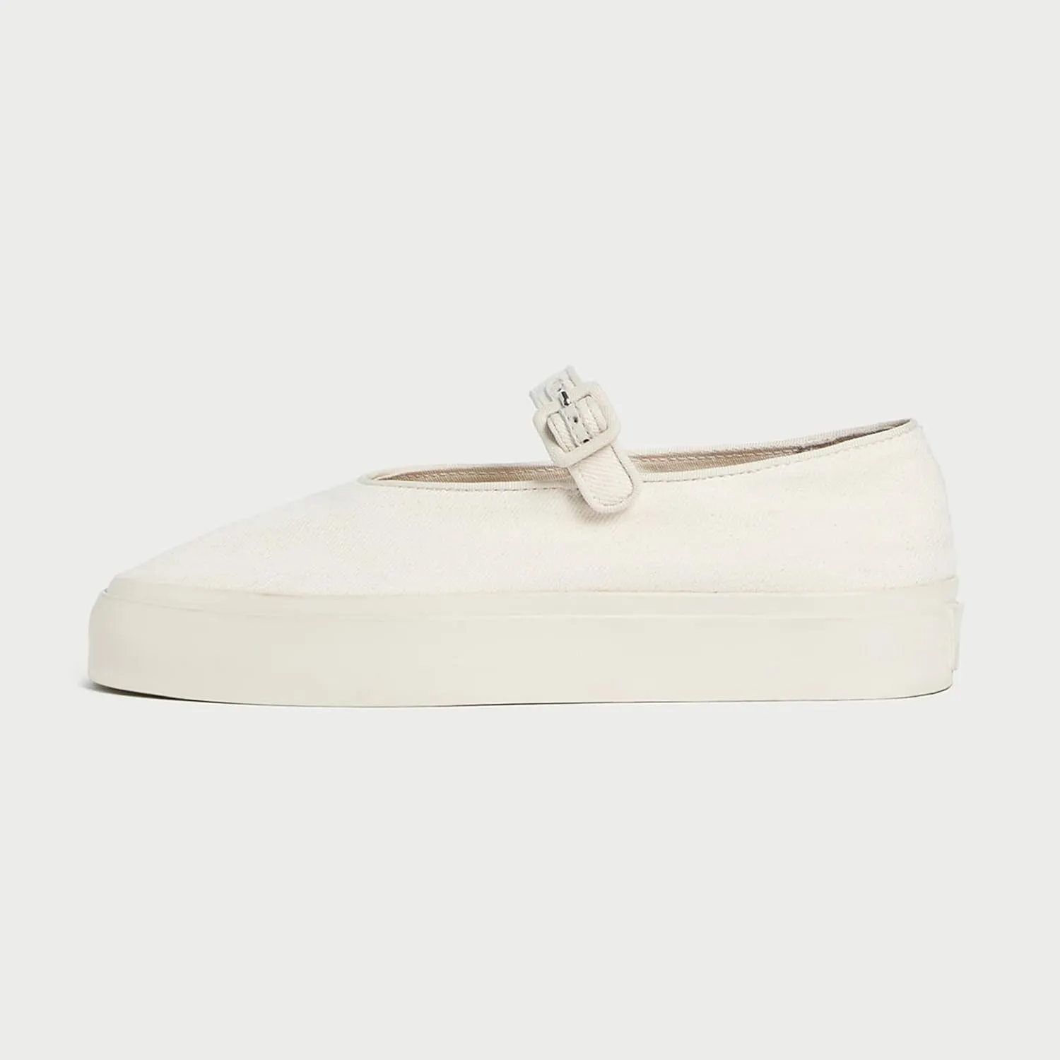 Arqa Mary Jane Flats for Women 1 in Platform Slip on Canvas Sneakers for Work Office Comfortable Classic Casual Loafers with Adjustable Bridge Straps