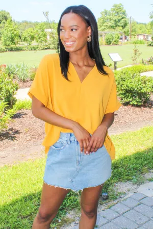 Artistic Inspiration Oversized Blouse in Mustard