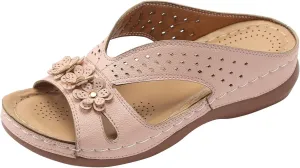 Avylays Orthopedic Sandals for Women Wedge Fashion Flower Arch Support Summer Open Toe Thick Cushion Slides Shoes