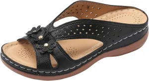 Avylays Orthopedic Sandals for Women Wedge Fashion Flower Arch Support Summer Open Toe Thick Cushion Slides Shoes