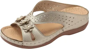 Avylays Orthopedic Sandals for Women Wedge Fashion Flower Arch Support Summer Open Toe Thick Cushion Slides Shoes