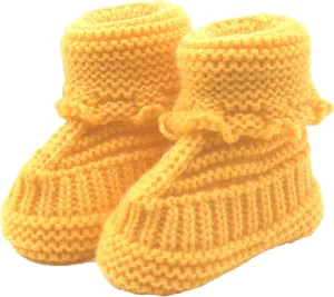 Baby Boys Girls Booties Newborn Infant Hand Knitting Crochet Boy and Girl Cozy Shoes Non Slip Crib Booties Winter