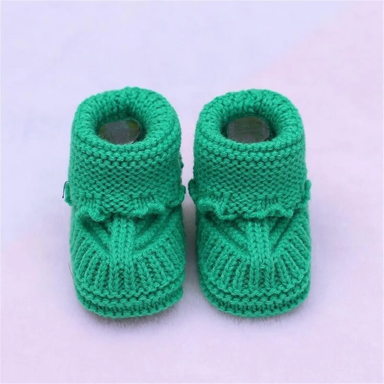Baby Boys Girls Booties Newborn Infant Hand Knitting Crochet Boy and Girl Cozy Shoes Non Slip Crib Booties Winter