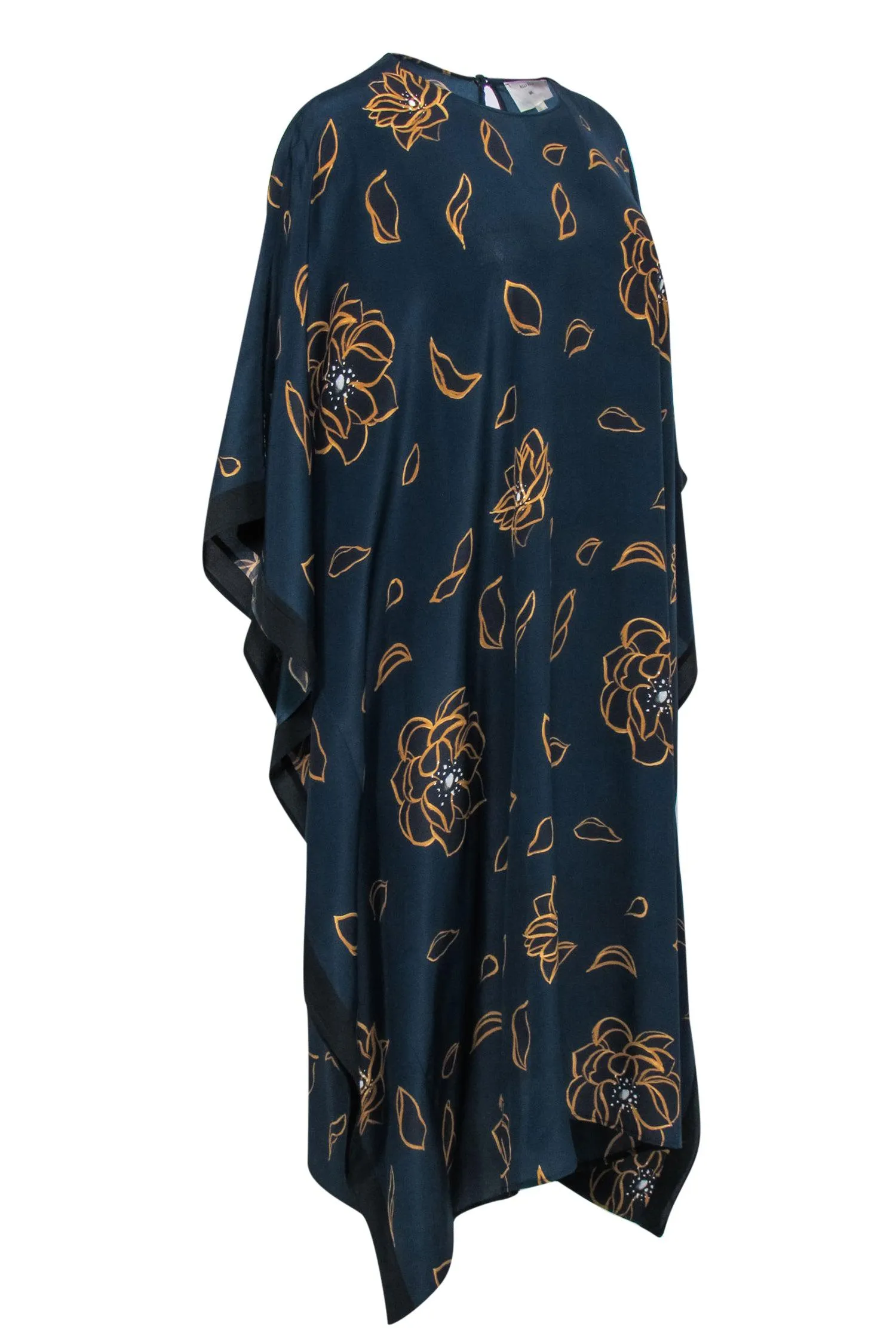 Billy Reid - Navy & Gold Floral Print Caftan Dress Sz M/L