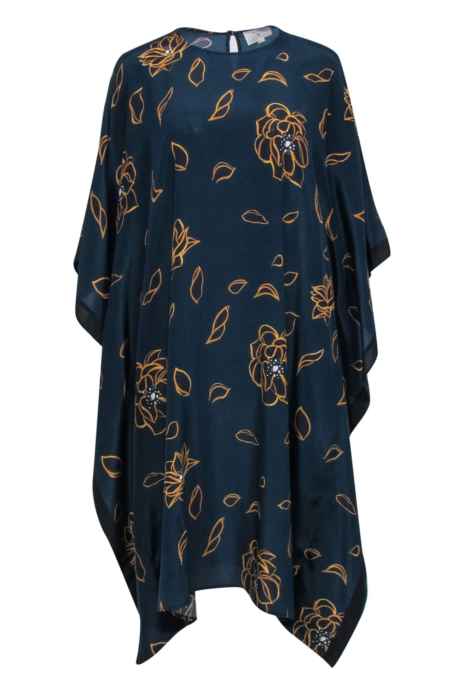 Billy Reid - Navy & Gold Floral Print Caftan Dress Sz M/L