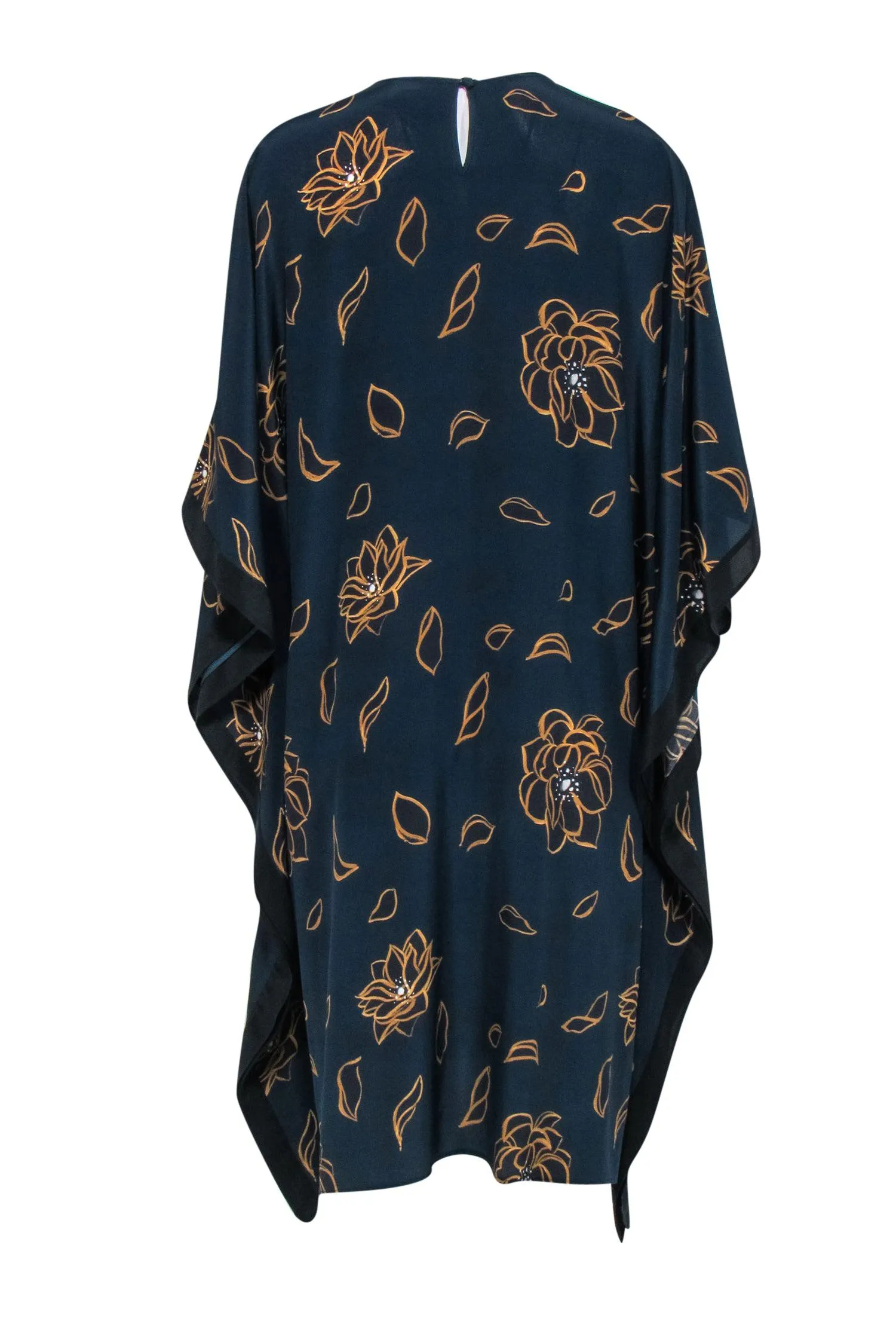 Billy Reid - Navy & Gold Floral Print Caftan Dress Sz M/L