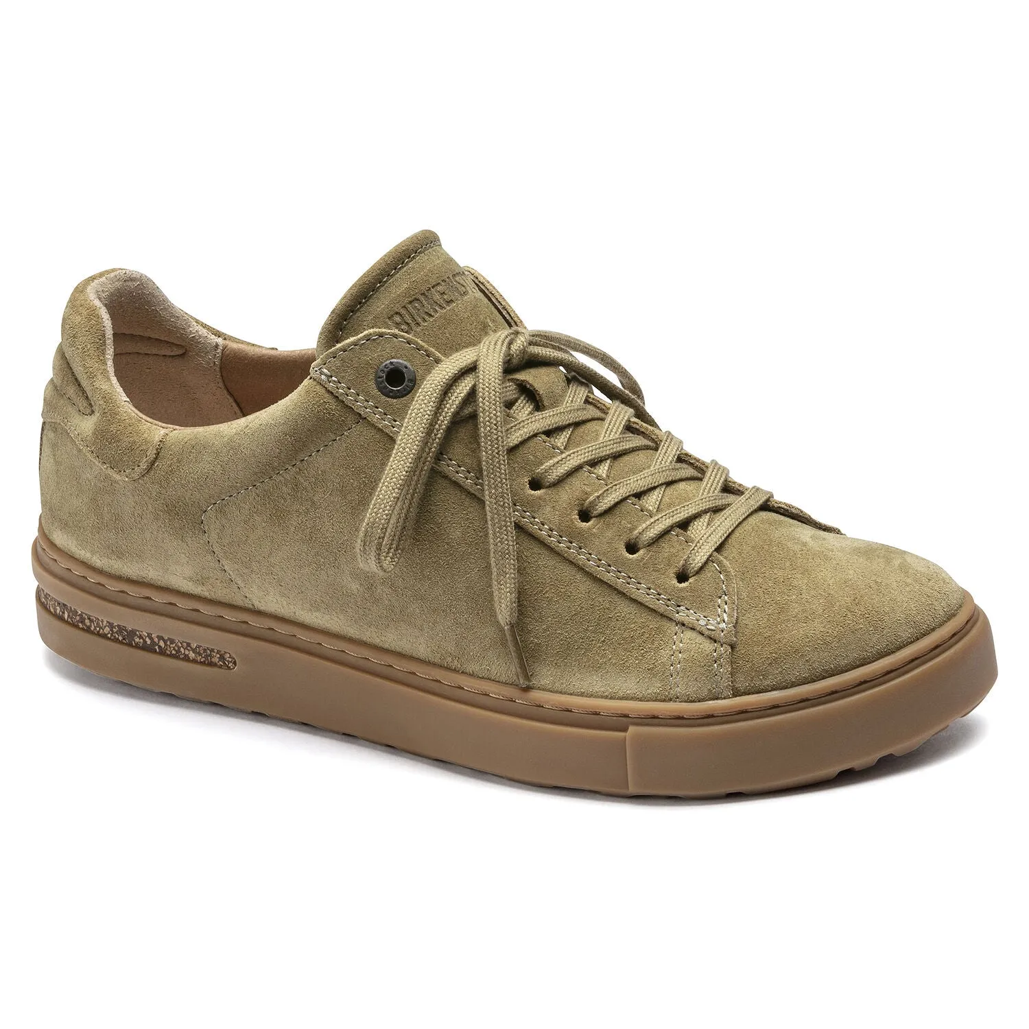 Birkenstock Women's Bend Suede Leather Low Casual Trainers Khaki