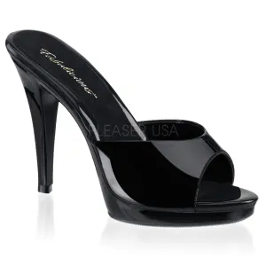 Black Slippers with 4-inch Heels FLAIR-401-2