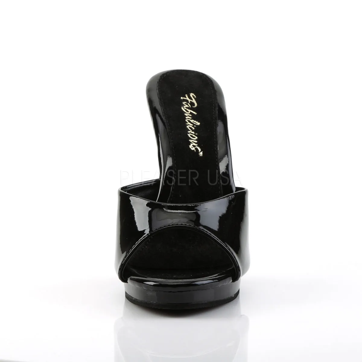 Black Slippers with 4-inch Heels FLAIR-401-2