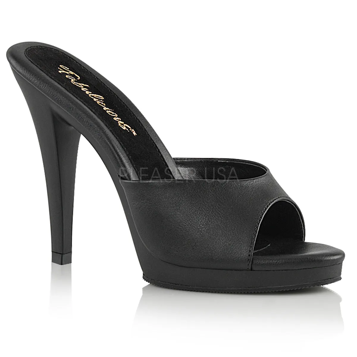 Black Slippers with 4-inch Heels FLAIR-401-2