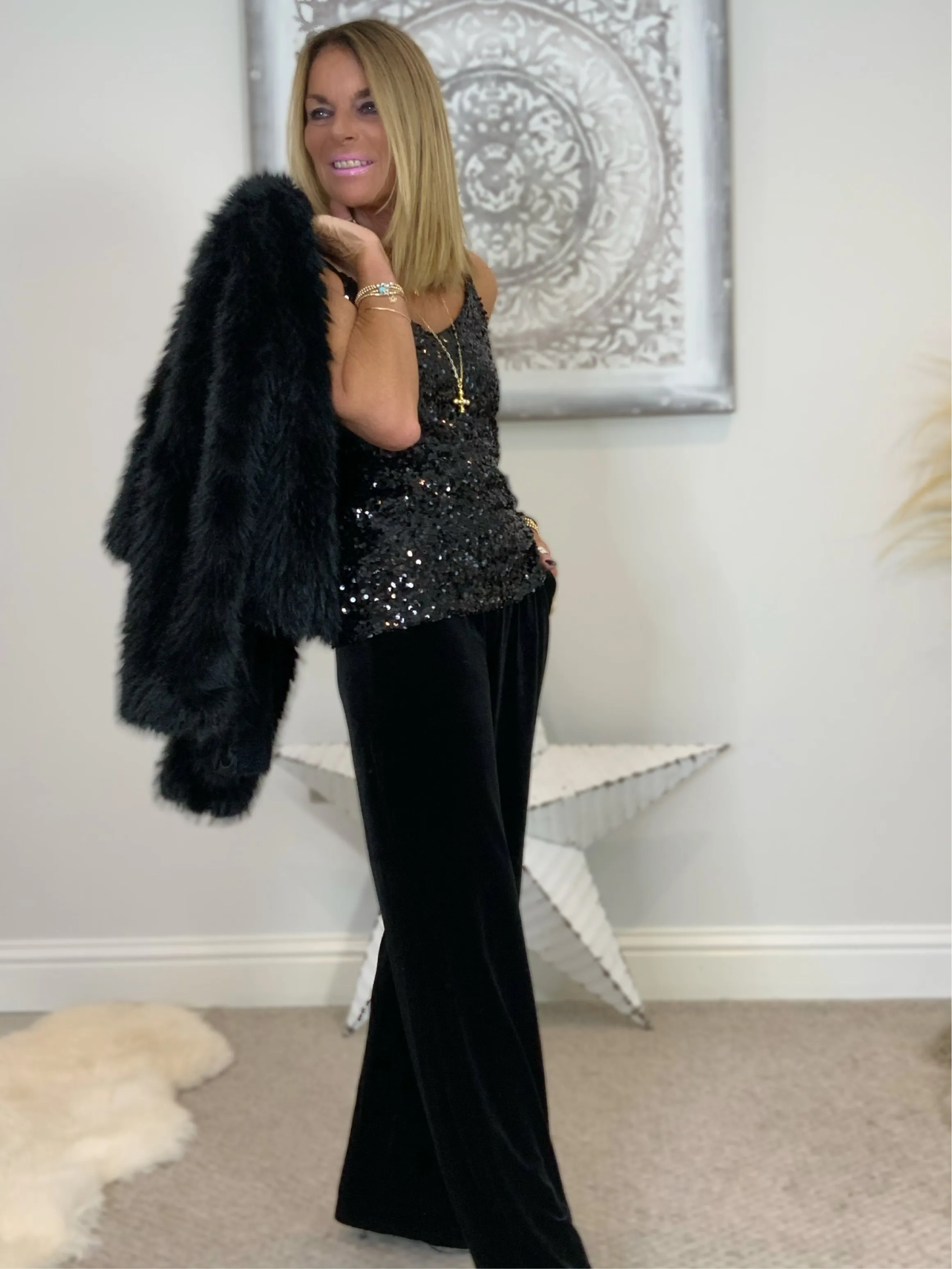 Black Velvet Trouser