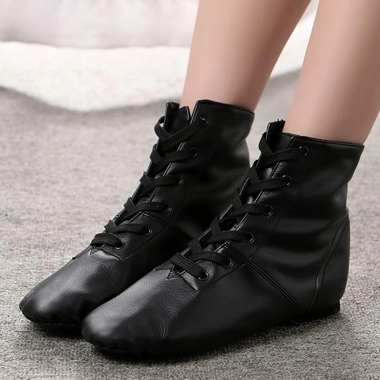 Boys Fashion Canvas Jazz Dancing Sneakers Children Artificial Leather Dance Shoes Soft Soled Ballet Training