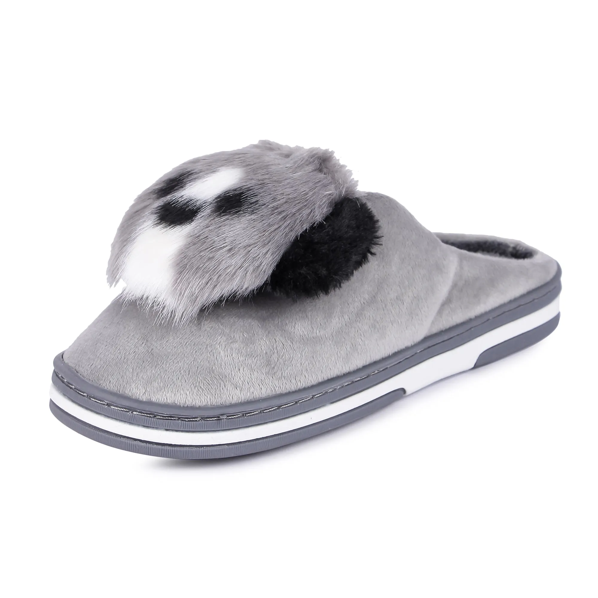 Brauch Women's Grey Cute Dog Winter Slippers