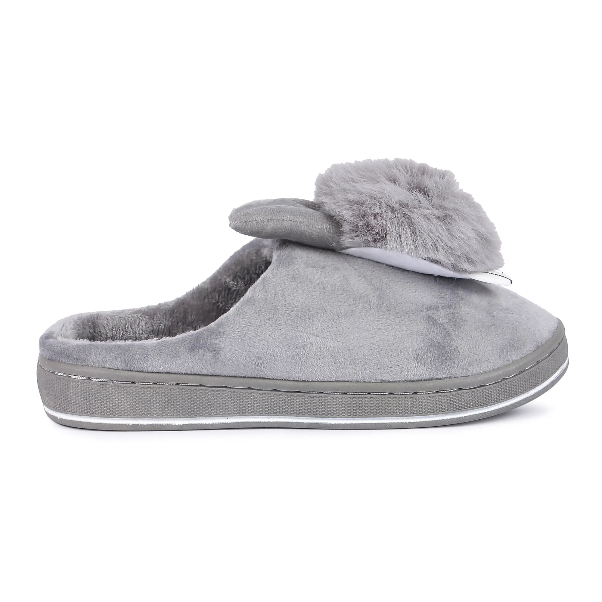 Brauch Women's Grey Cute Rabbit Winter Slippers