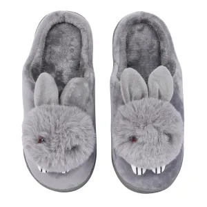 Brauch Women's Grey Cute Rabbit Winter Slippers