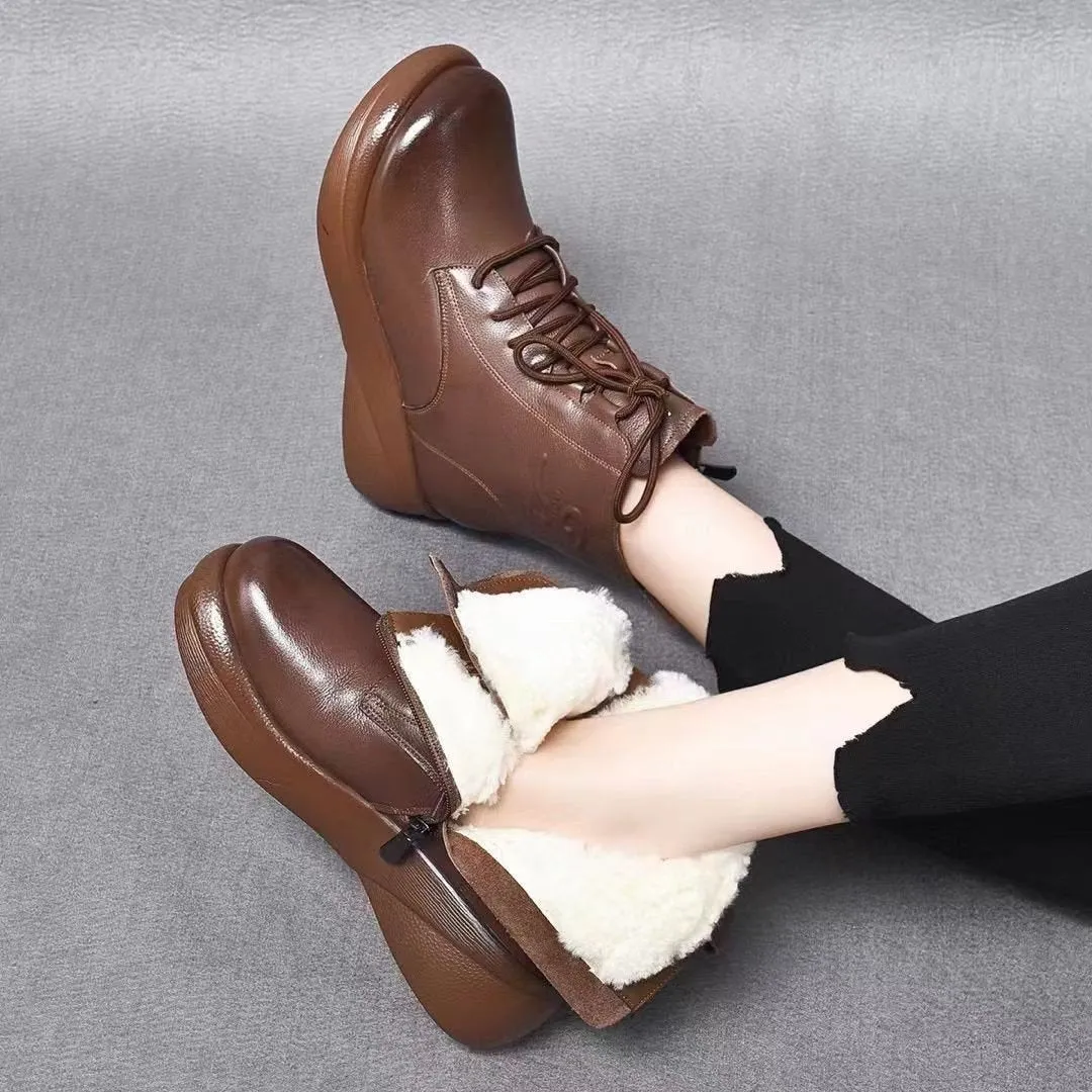 CALLIE™ PURE LEATHER WATERPROOF & DURABLE ANKLE BOOTS