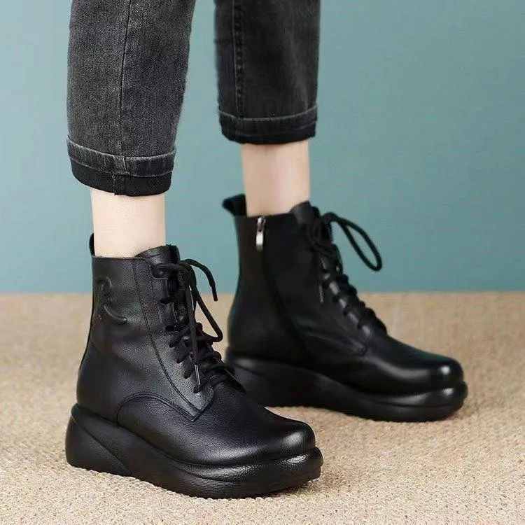 CALLIE™ PURE LEATHER WATERPROOF & DURABLE ANKLE BOOTS