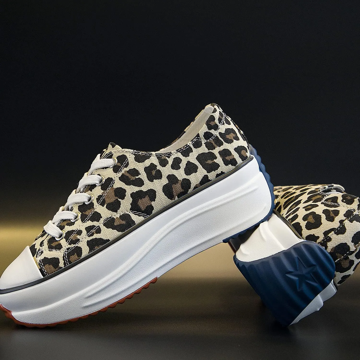 Canvas Wedge Sneakers for Women Wedge Heels Fashion Shoes Slip-On High Top Sneakers Rubber Sole Platform Wedge High Top Fashion Sneakers