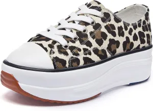 Canvas Wedge Sneakers for Women Wedge Heels Fashion Shoes Slip-On High Top Sneakers Rubber Sole Platform Wedge High Top Fashion Sneakers
