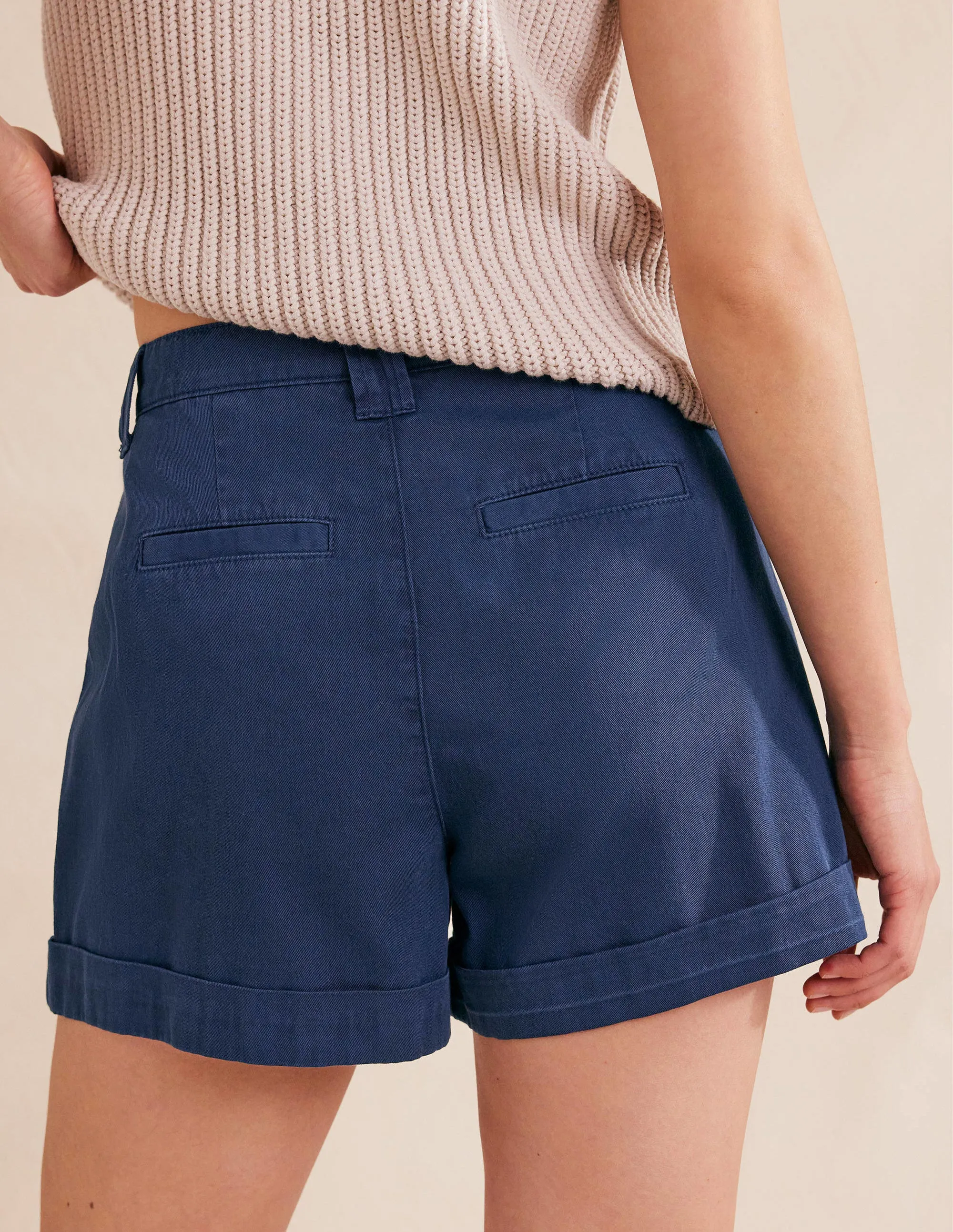 Casual Cotton Shorts-Night Blue