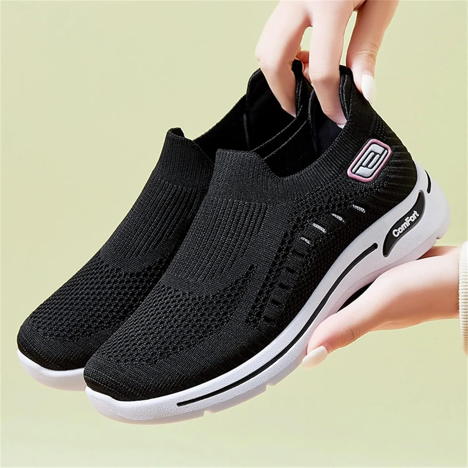 Cathalem Sneakers for Women Non Slip Running Shoes Slip On Walking Shoes Breathable Tennis Workout Shoes Gym Sneakers
