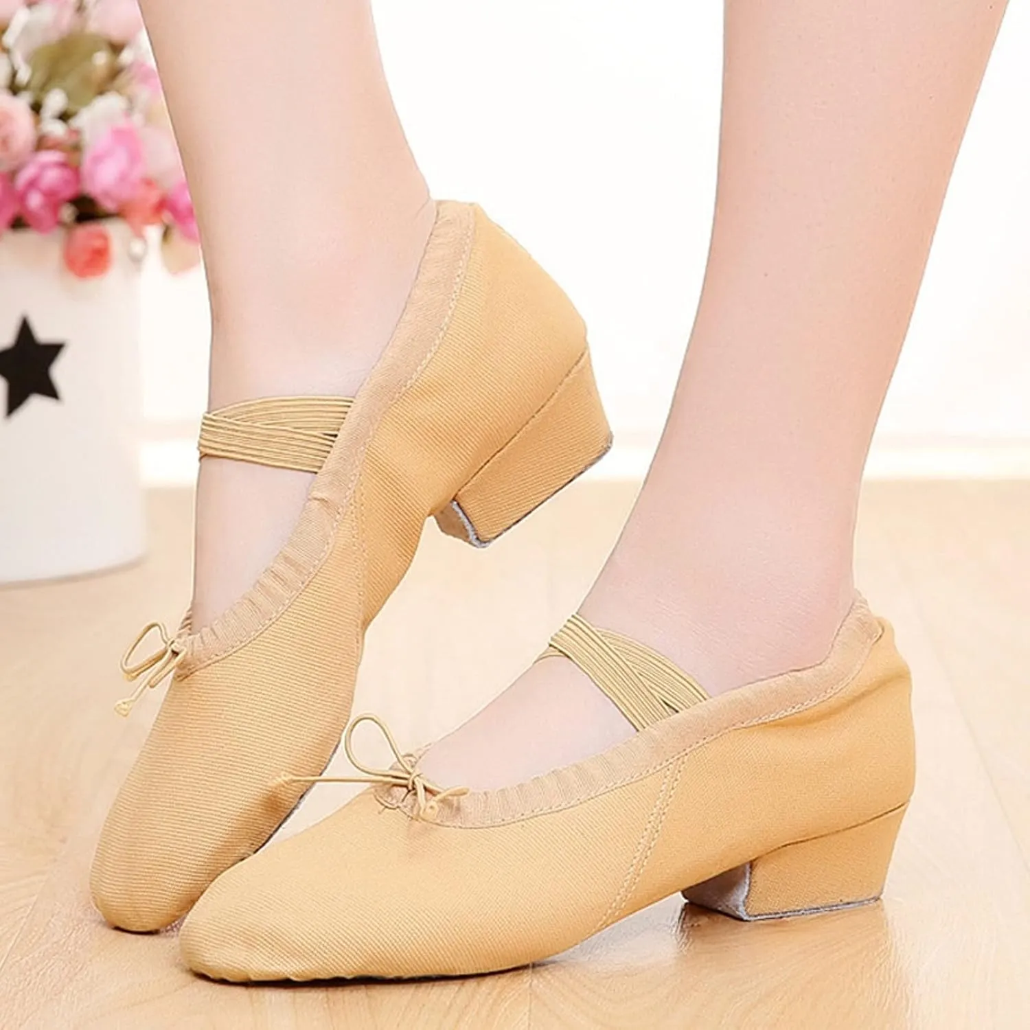 Child Jazz Boots Split Sole Leather Canvas Dance Shoes for Girls Boys Casual Closed Toe Ballet Shoes Sandals