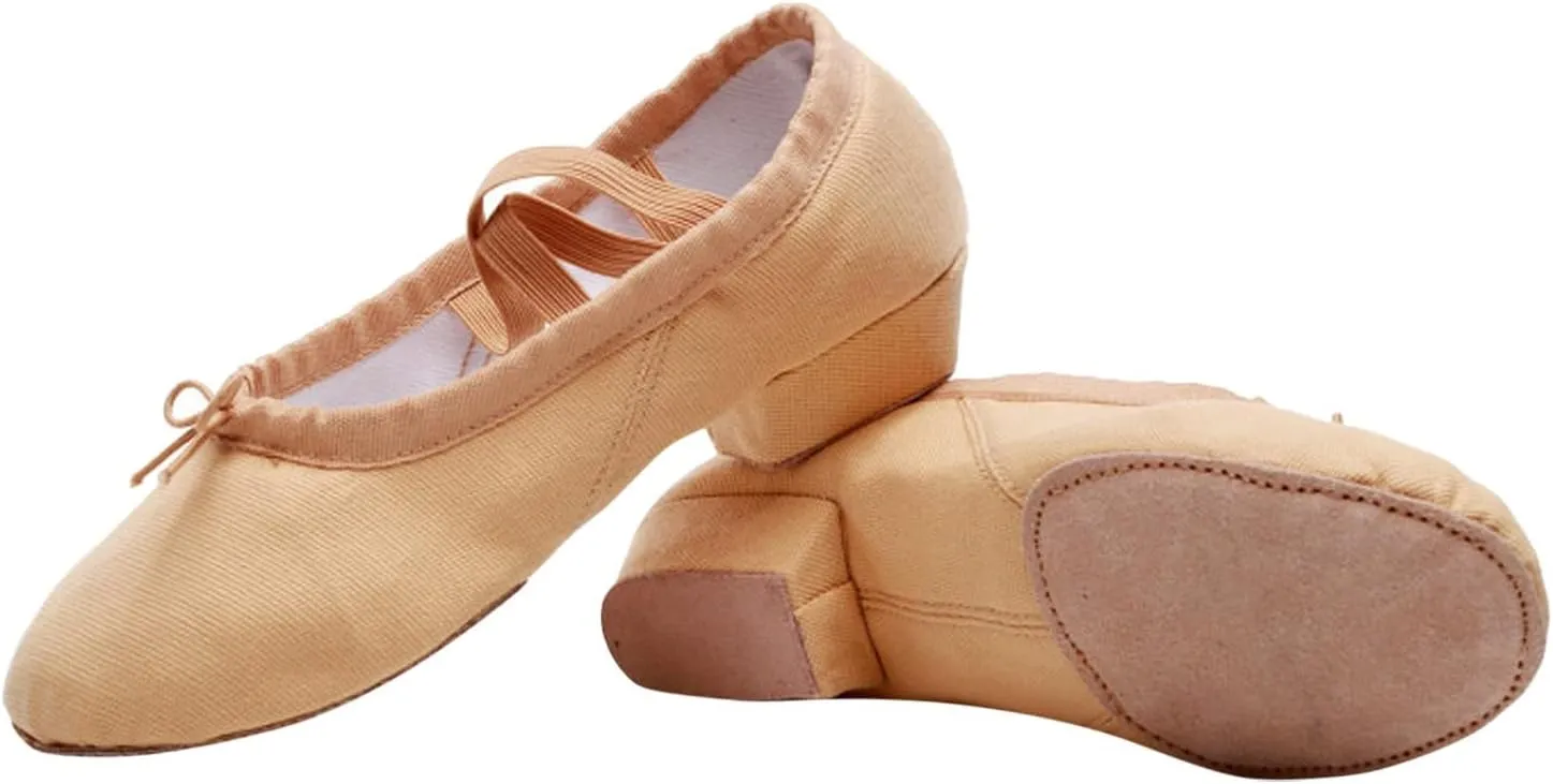 Child Jazz Boots Split Sole Leather Canvas Dance Shoes for Girls Boys Casual Closed Toe Ballet Shoes Sandals