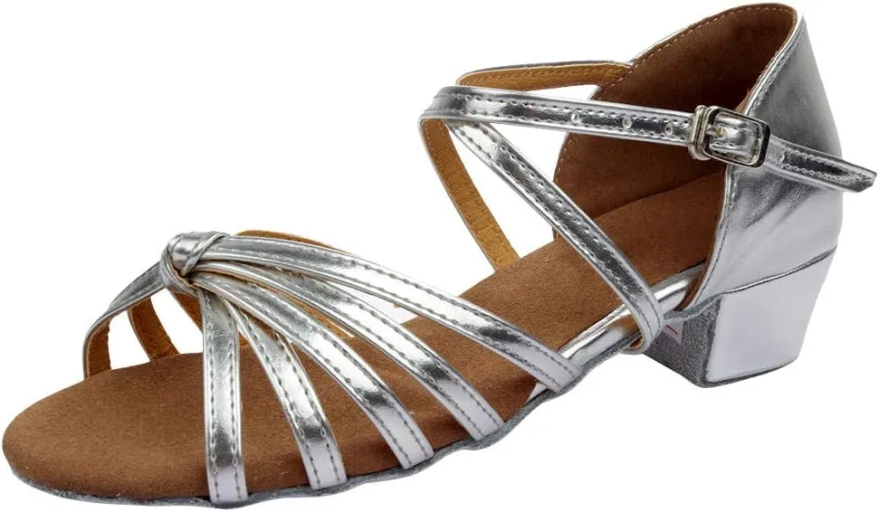 Chunky Heels Sandals Women Summer Dress Shoes Latin Dance Shoes Satin Ballroom Tango Performance Practice Dance Shoes