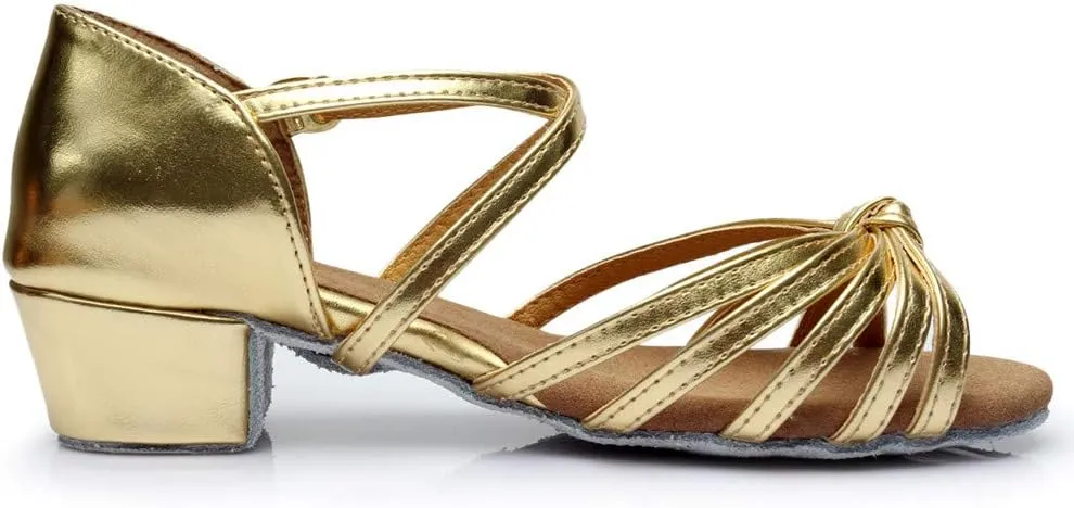 Chunky Heels Sandals Women Summer Dress Shoes Latin Dance Shoes Satin Ballroom Tango Performance Practice Dance Shoes