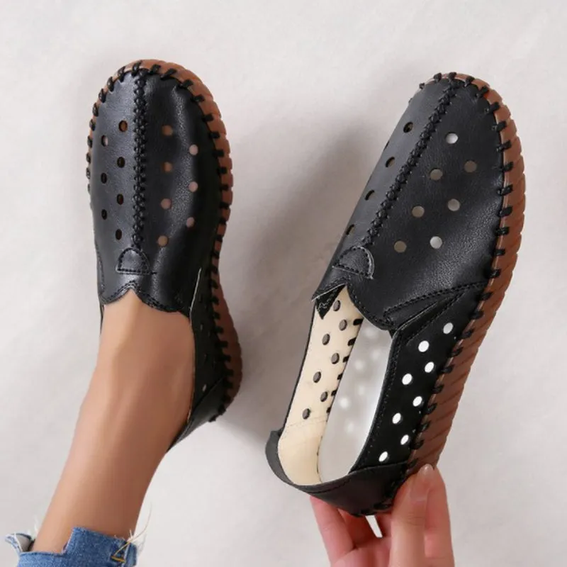Cilool  Leather Ballet Flats