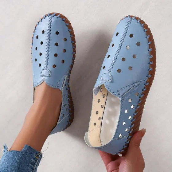 Cilool  Leather Ballet Flats