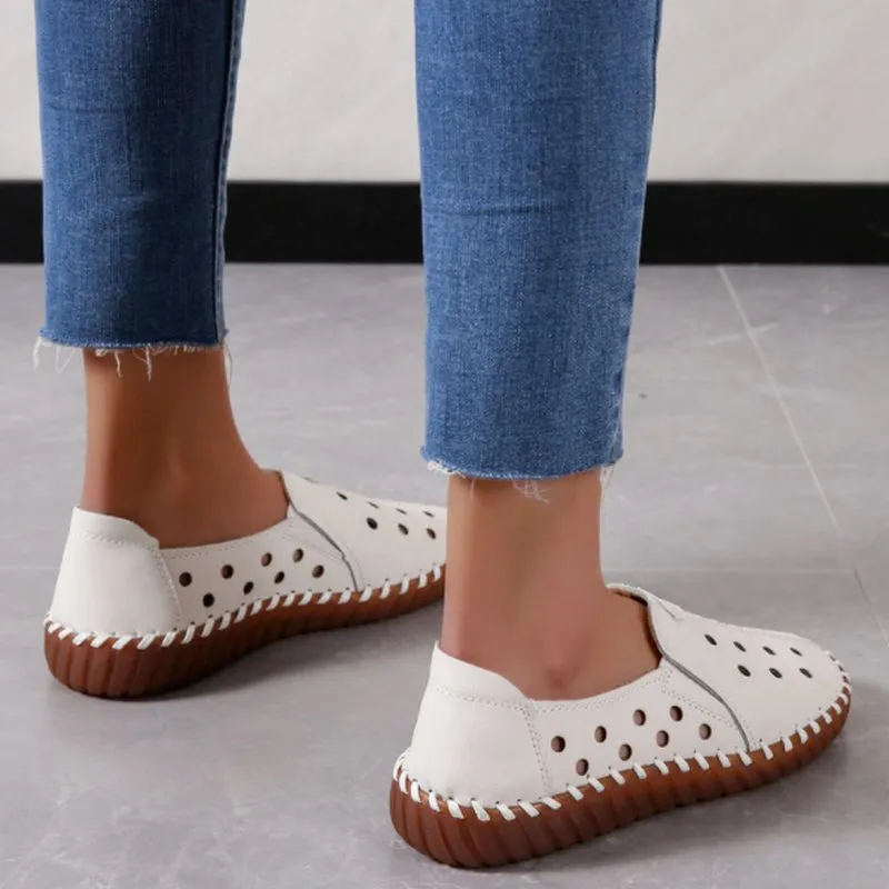 Cilool  Leather Ballet Flats