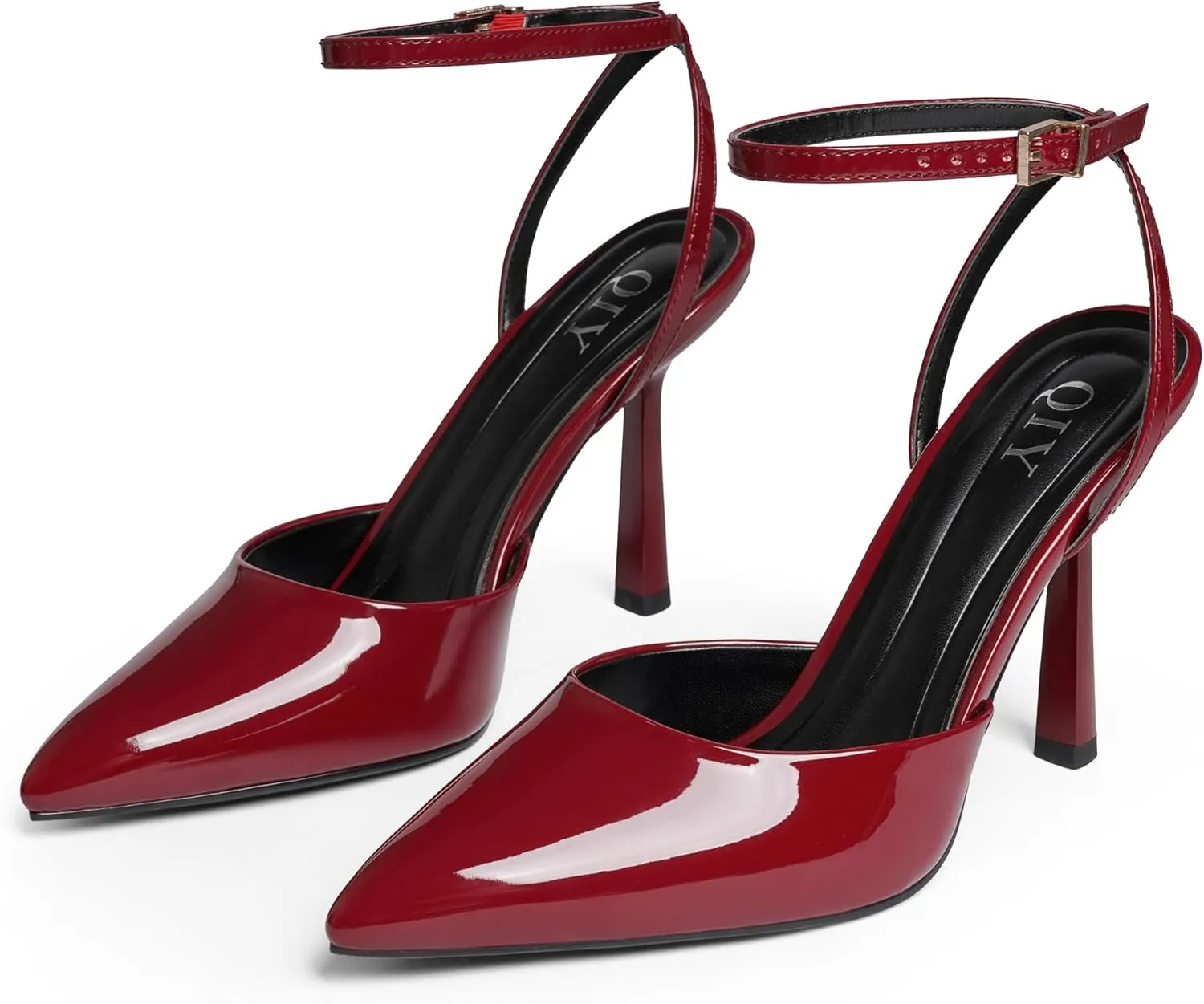 Closed Toe Ankle Strap Heels Women Pumps Pointed Toe Heeled Sandals for Women Stiletto Wedding Dress Shoes