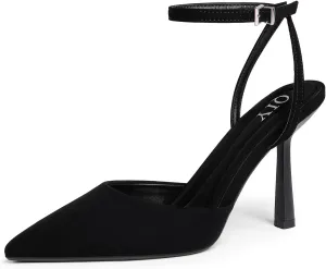 Closed Toe Ankle Strap Heels Women Pumps Pointed Toe Heeled Sandals for Women Stiletto Wedding Dress Shoes