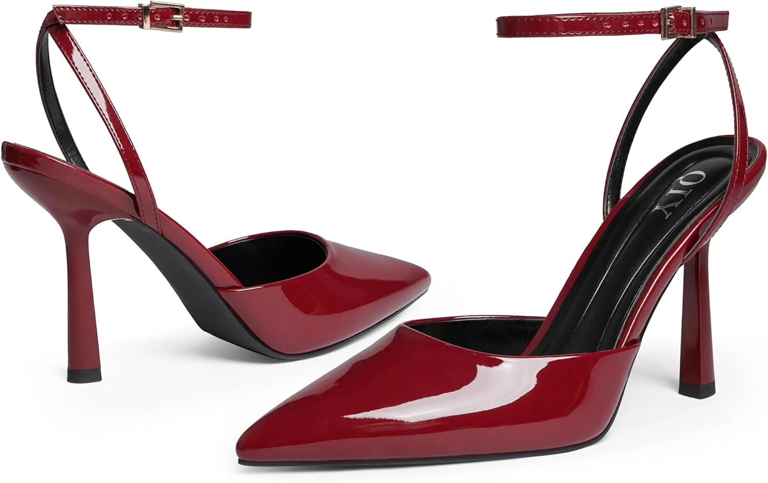 Closed Toe Ankle Strap Heels Women Pumps Pointed Toe Heeled Sandals for Women Stiletto Wedding Dress Shoes