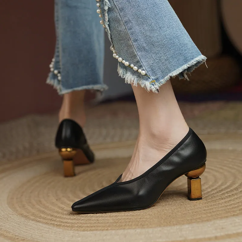 Courtney V Cut Vintage Novelty Heels
