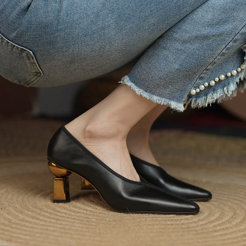 Courtney V Cut Vintage Novelty Heels