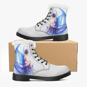 Crescent Moon Fairy Faux Fur Leather Boots