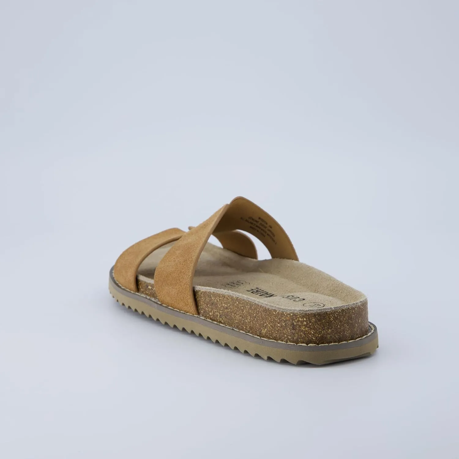 CUSHIONAIRE Wisdom Womens Sandals Cutout Strap Genuine Leather Slides  Slip On Cork Footbed Sandals for Women 2025