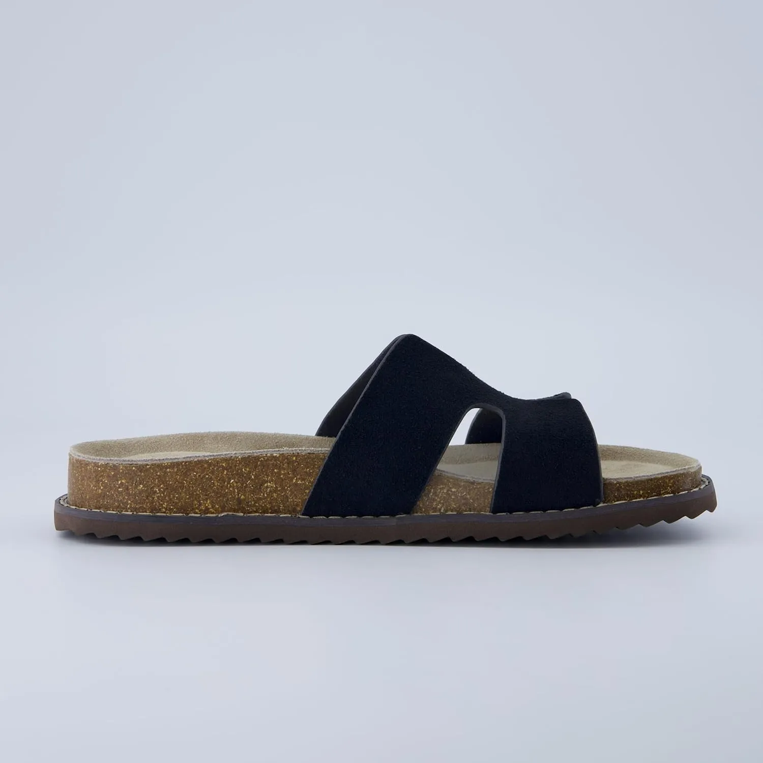 CUSHIONAIRE Wisdom Womens Sandals Cutout Strap Genuine Leather Slides  Slip On Cork Footbed Sandals for Women 2025