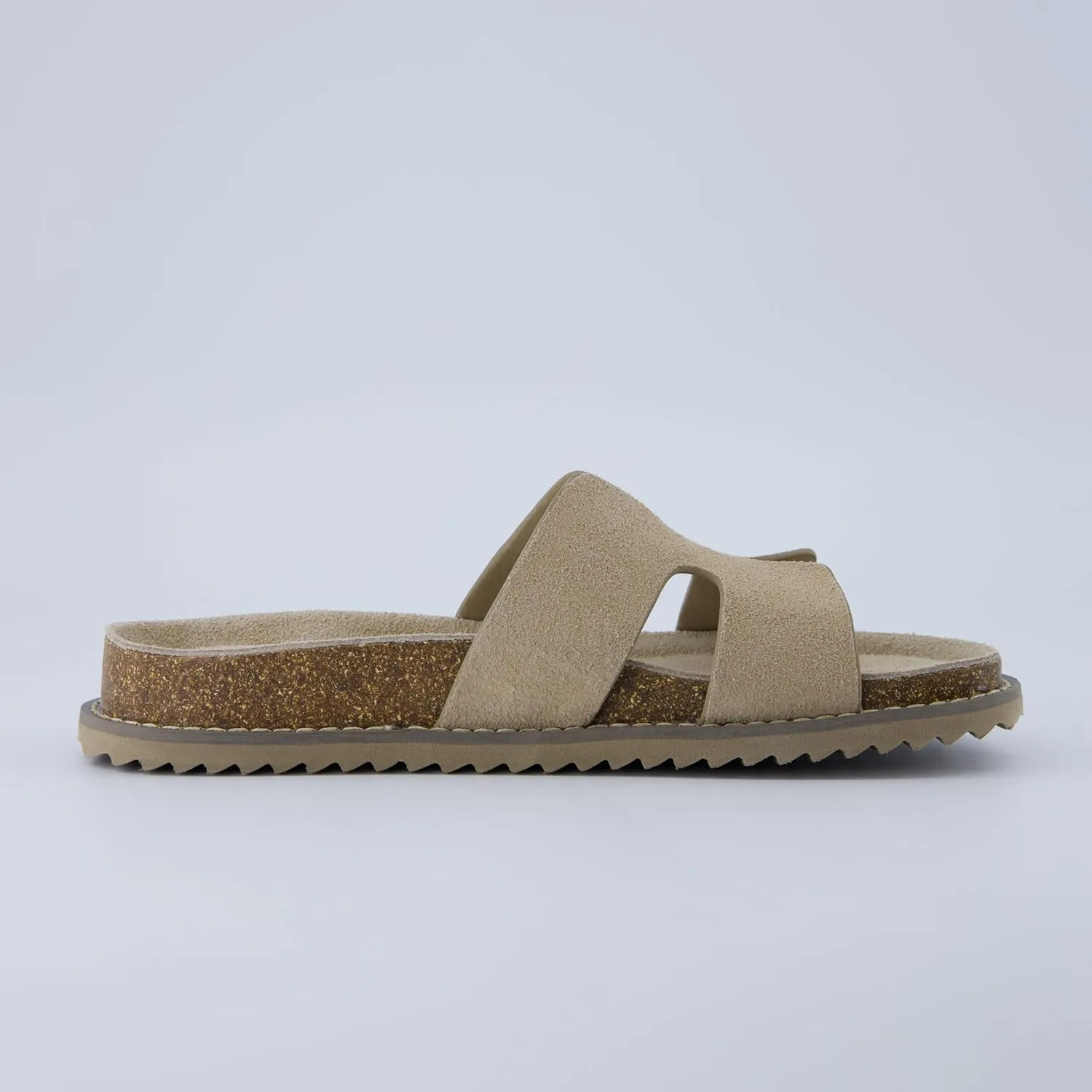 CUSHIONAIRE Wisdom Womens Sandals Cutout Strap Genuine Leather Slides  Slip On Cork Footbed Sandals for Women 2025