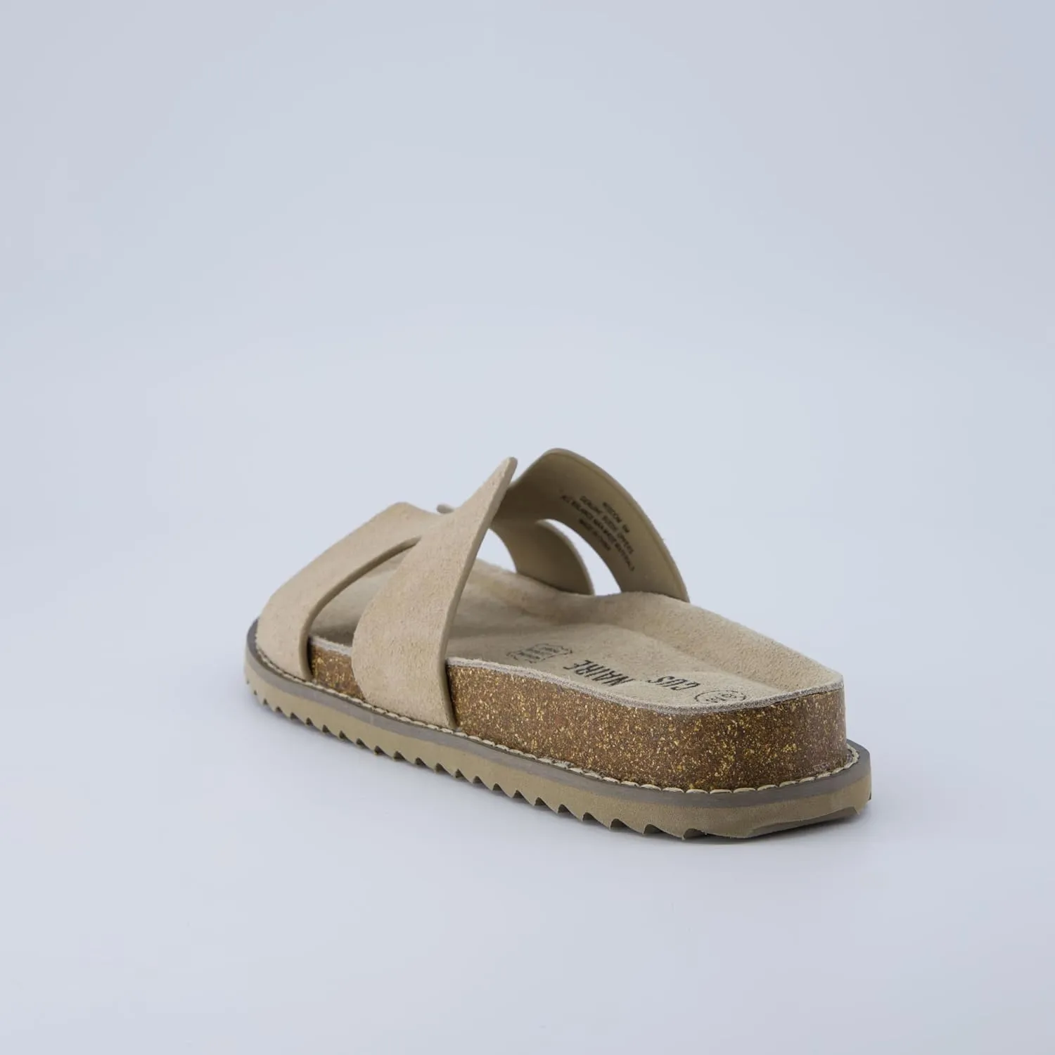 CUSHIONAIRE Wisdom Womens Sandals Cutout Strap Genuine Leather Slides  Slip On Cork Footbed Sandals for Women 2025