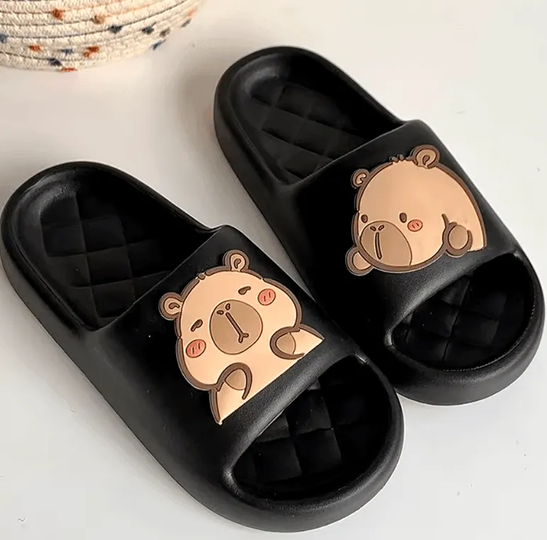 Cute Capybara Slippers for Women – Thick Sole Summer Slides & Indoor Sandals