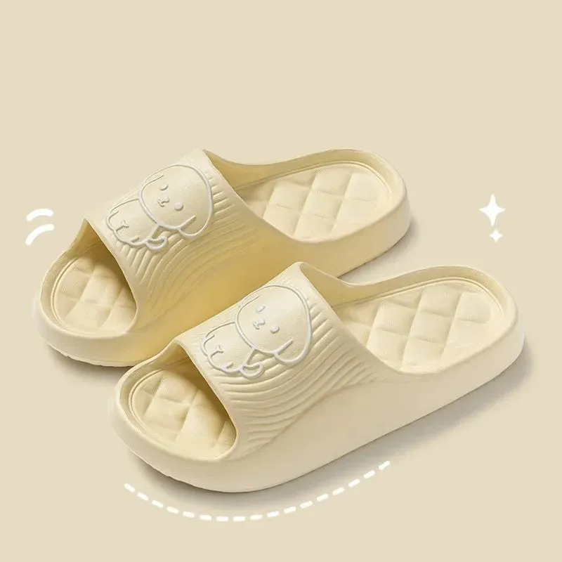 Cute Couple Pillow Slippers – Non-Slip Indoor Sandals